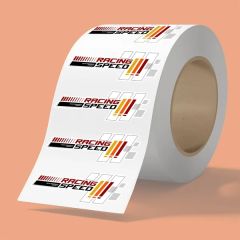 6 Inch X 2 Inch Bopp Stickers On Roll - 3.5 MIL