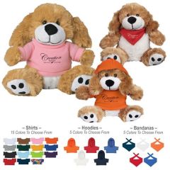 6 Inch  Plush Big Paw Dog With Shirt