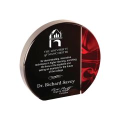 6 Inch Round Red Velvet Acrylic