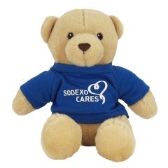 6 Inch Tan Honey Bear With T-Shirt and One Color Imprint