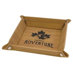6 Inch X 6 Inch Laserable Leatherette Snap Up Tray