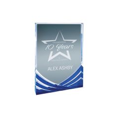 6 Inch X 8 Inch Blue Rectangle Soaring Acrylic Award