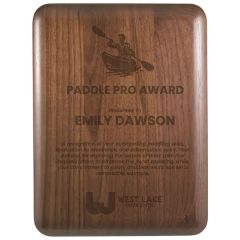 6 Inch X 8 Inch Elliptical Edge Round Corner Genuine Walnut Plaque