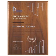 6 Inch X 8 Inch Step-Edge Genuine Walnut Plaque