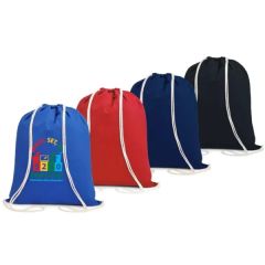 6 Oz Cotton Canvas Drawstring Gym & Sports Travel Backpack