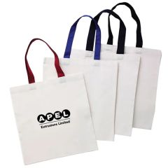 6 Oz Cotton Canvas Reusable Tote Bag W/ Handle For Shopping
