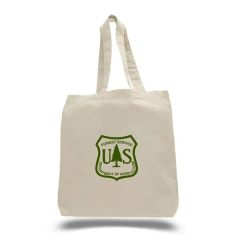 6 Oz Cotton Canvas Reusable Tote Bag W/ Handles For Books