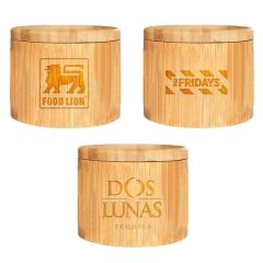 6 Oz Round Salt Bamboo Box