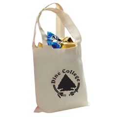 6 Ozcotton Canvas Reusable Mini Tote Bag W/Handles For Books
