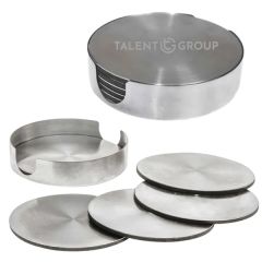 6 Piece Stainless Steel Coaster Set