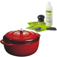 6 Qt Enamel Dutch Oven & Enamel Cast Iron Care Kit