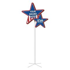 72 Inch H X 28 Inch W 250th Birthday Star Pole Display
