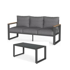 75-Inch Sofa Couch & 44-Inch Glass Coffee Table