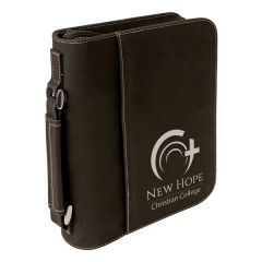 7 1/2 Inch X 10 3/4 Inch Black & Silver Leatherette Book/Bible Cover