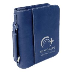 7 1/2 Inch X 10 3/4 Inch Blue & Silver Leatherette Book/Bible Cover