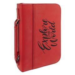 7 1/2 Inch X 10 3/4 Inch Red Leatherette Book/Bible Cover