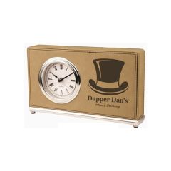7 1/2 Inch X 4 1/2 Inch Leatherette Horizontal Desk Clock