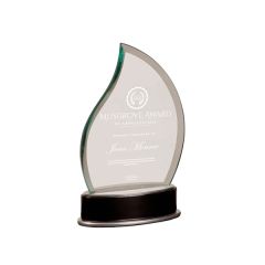 7 3/4 Inch Jade Flame Metro Glass Award