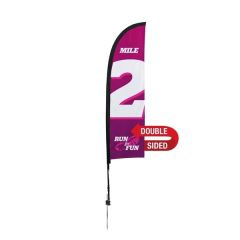 7 Ft Premium Blade Sail Sign Flag, 2-Sided, Ground Spike