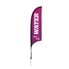 7 Ft Premium Razor Sail Sign Flag, 1-Sided, Ground Spike