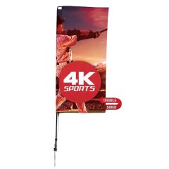 7 Ft Streamline Rectangle Sail Sign Flag, 2-Sided, Spike