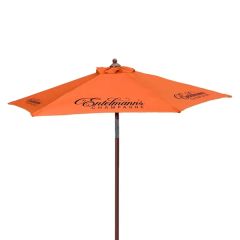 7 Ft Wood Look Tilting Market Umbrella Kit 6 Imprints