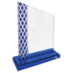 7 Inch Blue Unite Diamond Ice Acrylic Award