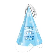 7 Inch Custom Printed Foil Cone Hat W/ Elastic and A Tassel