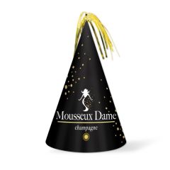 7 Inch Custom Printed Paper Cone Hat W/ Foil Tassels