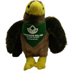 7 Inch Hawk Stuffed Animal With Bandana and One Color Imprint