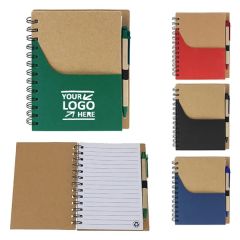 7 Inch X 6 Inch Pocket Spiral Notebook With Pen