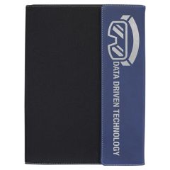 7 Inch X 9 Inch Laserable Leatherette / Canvas Portfolio W/ Notepad