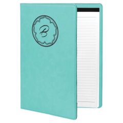 7 Inch X 9 Inch Laserable Leatherette Small Portfolio With Notepad