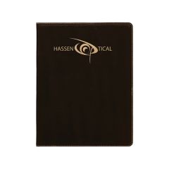 7 Inch X 9 Inch Leatherette Black/Gold Portfolio