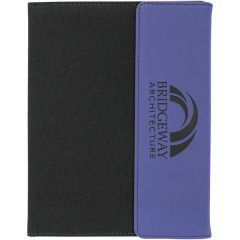 7 Inch X 9 Inch Purple Leatherette & Black Canvas Portfolio