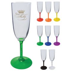 7 Oz Plastic Champagne Glass W/Std. Or Short Stem