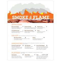 8.375 Inch X 11 Inch Menu - 0.020 Inch White