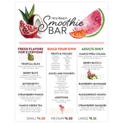 8.375 Inch X 11 Inch Menu - 0.030 Inch White