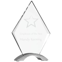 8 1/2 Inch Diamond Cosmic Acrylic Award W/ Silver Base