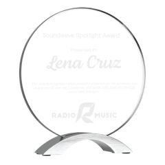 8 1/2 Inch Round Cosmic Acrylic Award W/ Silver Base
