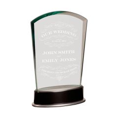 8 3/4 Inch Jade Fan Metro Glass Award