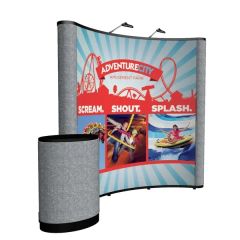 8 Ft Curved Show 'n Rise Floor Display Kit Mural With Fabric