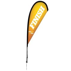 8 Ft Premium Teardrop Sail Sign Flag, 1-Sided, Ground Spike