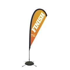 8 Ft Premium Teardrop Sail Sign Flag, 1-Sided, Scissor Base