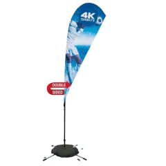 8 Ft Streamline Teardrop Sail Sign Flag, 2-Sided, Scissor Base