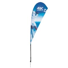 8 Ft Streamline Teardrop Sail Sign Flag - 1-Sided With Spike