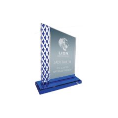 8 Inch Blue Unite Diamond Ice Acrylic Award