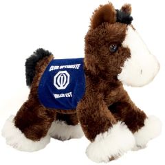 8 Inch Clydes Horse With Saddle and One Color Imprint