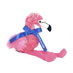 8 Inch Flamingo With Ribbon and One Color Imprint