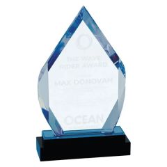 8 Inch Fusion Diamond Impress Acrylic W/ Black Base
